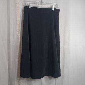 Forever 21 Black A-line/Flared Midi Women's Skirt Size Med Side Zipper E22